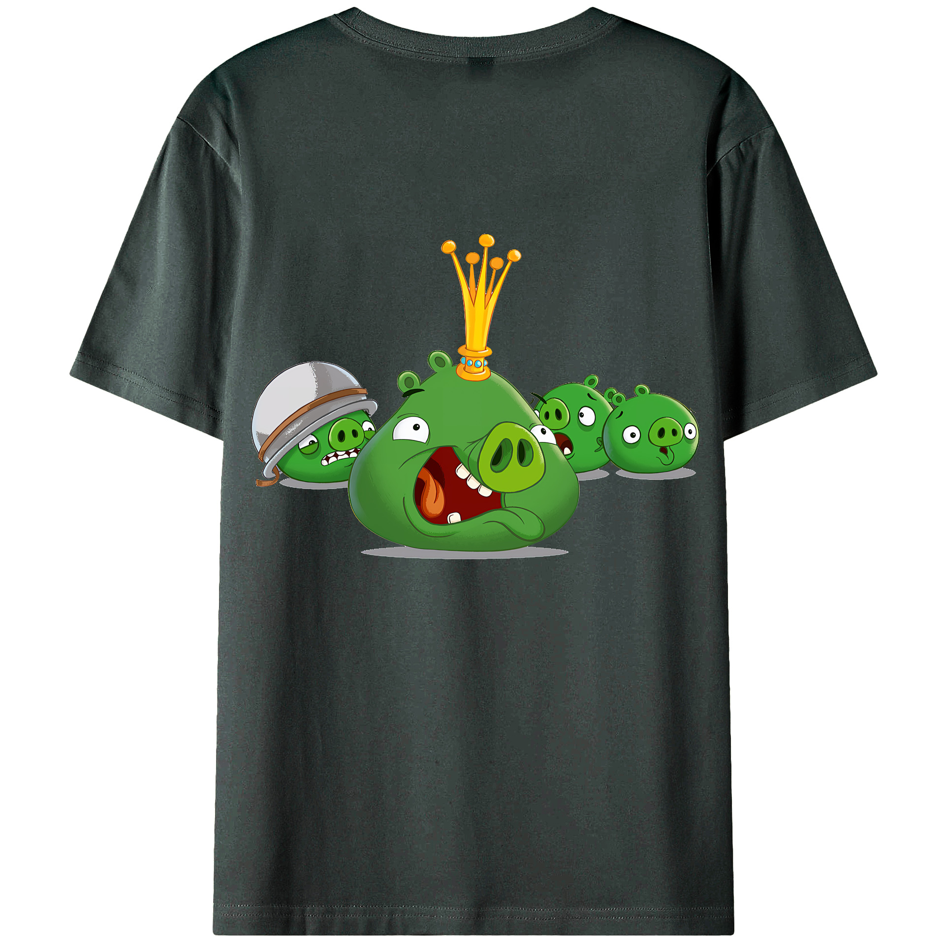 （画像用） Angry Birds アングリーバード 綿100％ メンズ半袖Tシャツ（バックプリント） 通気性